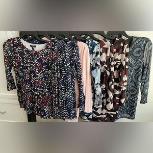 Alfani Stylish Six Different Patterned Women's Blouses 3/4sleeve NWOT $10 each